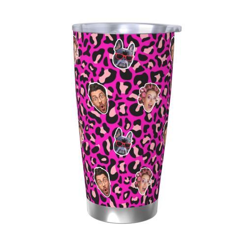 Gobelet Personnalisé Avec Visage 590ml Leopardprint-Rose Tasse De C... on Productcaster.