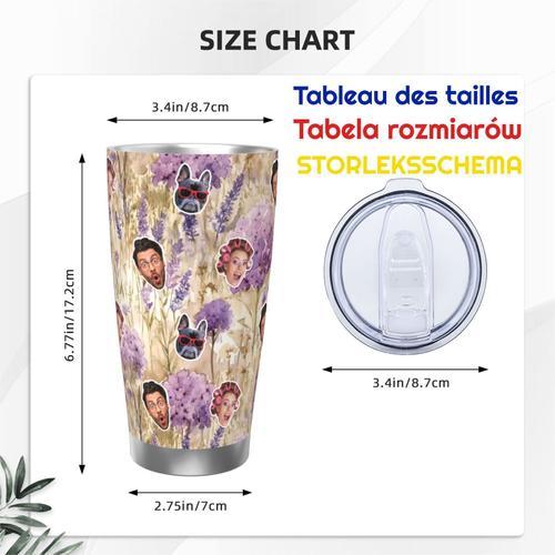 Gobelet Personnalisé Avec Visage 590ml Fleurs Aquarelles Violet Lav... on Productcaster.