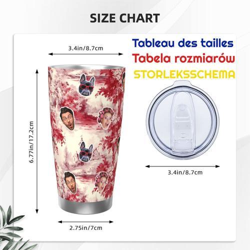 Gobelet Personnalisé Avec Visage 590ml Tissu Toile De Campagne Roug... on Productcaster.