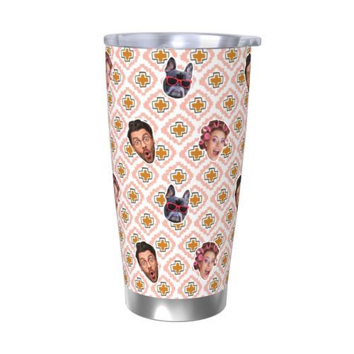 Gobelet Personnalisé Avec Visage 590ml Motifs Floraux Et Croisés Fi... on Productcaster.