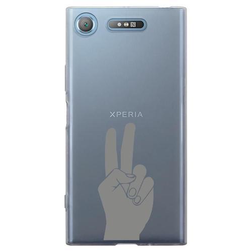 Coque Souple Pour Sony Xperia Xz1 Avec Impression Motifs Main Peace... on Productcaster.