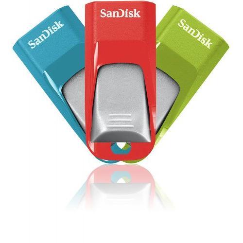 Pack 3 clés USB 2.0 SanDisk Cruzer Blade 16 Go - bleu, vert, rose on Productcaster.