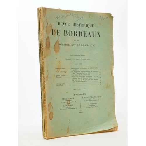 Revue Historique De Bordeaux Et Du Département De La Gironde, Vingt... on Productcaster.