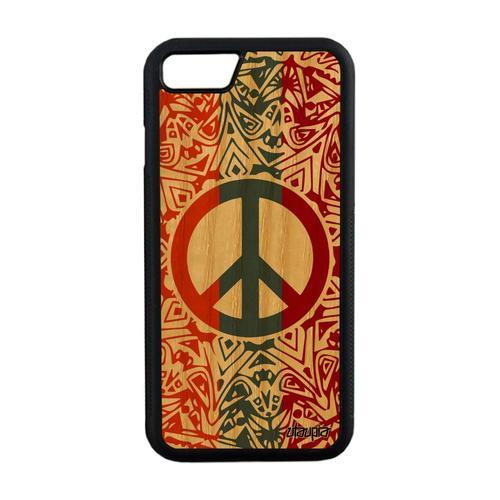 Coque En Bois Pour Iphone 7 Silicone Peace And Love Case Swag Manda... on Productcaster.