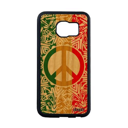 Coque Pour S6 Edge En Bois Silicone Peace And Love & Ragga Jaune Sa... on Productcaster.