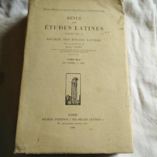 Revue Des Etudes Latines Tome Xiv 45 Ème Année on Productcaster.