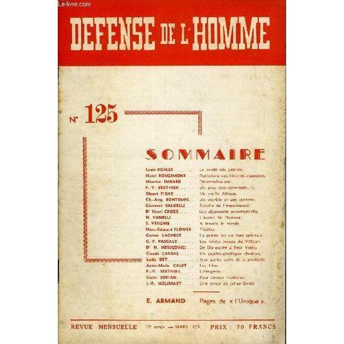 Defense De L'homme 12e Annee N° 125 - Louis Dorlet.La Ronde Des Pan... on Productcaster.