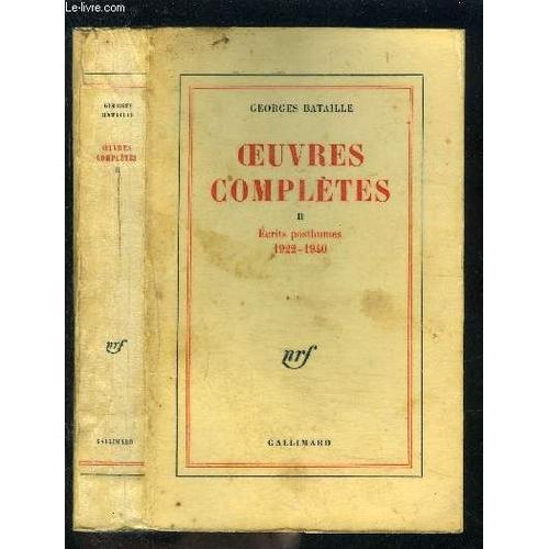 Oeuvres Completes Ii- Ecrits Posthumes 1922-1940 on Productcaster.