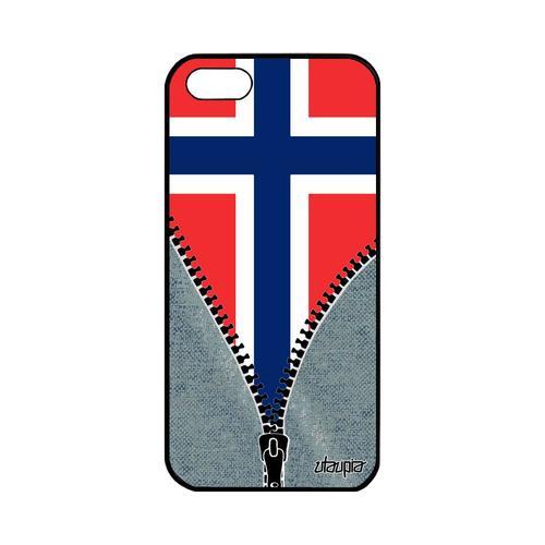 Coque Pour Apple Iphone 5 5s Se En Silicone Drapeau Norvege Norvegi... on Productcaster.