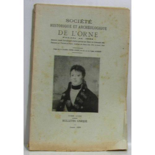 Société Historique Et Archéologique De L'Orne -Tome Lviii -Anné... on Productcaster.