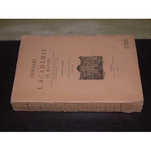 Annales De L'Académie De Macon. 3ème Série. Tome Xxxv. 1940-194... on Productcaster.