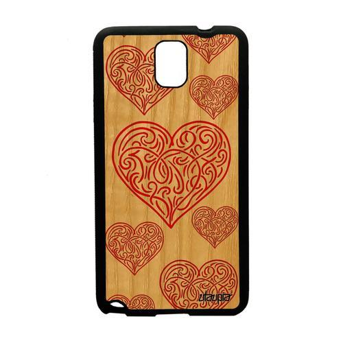 Coque En Bois Pour Samsung Note 3 Silicone Coeur Amitie De Protecti... on Productcaster.