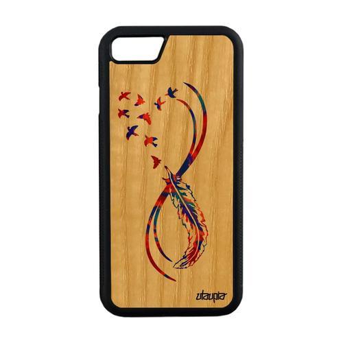 Coque Infini Pour Iphone 8 En Bois Silicone Imprimé Oiseau Tattoo S... on Productcaster.