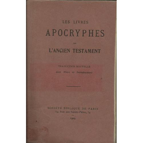 Les Livres Apocryphes De L'Ancien Testament on Productcaster.