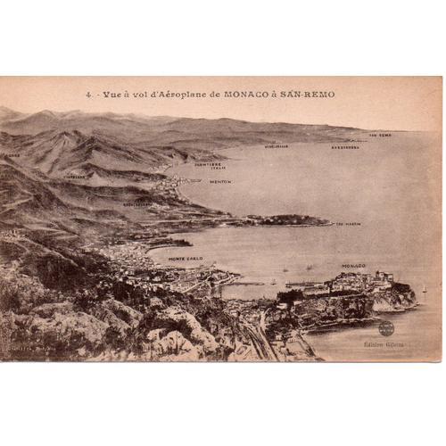 Vue À Vol D'aéroplane De Monaco À San Remo (Carte Ancienne, Vue Aér... on Productcaster.