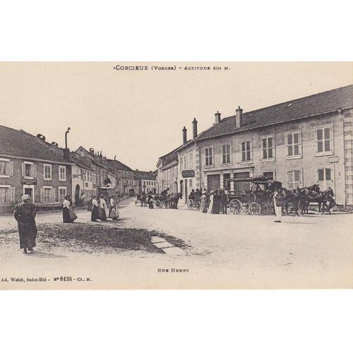 Carte Postale Ancienne Des Vosges / Corcieux Place Henry Et Carosses on Productcaster.