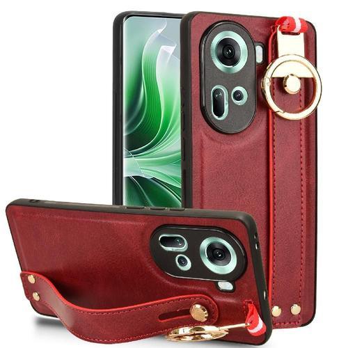 Étui Pour Oppo Reno 11 5g Sangle De Poignet Cuir Pu Premium Commodi... on Productcaster.