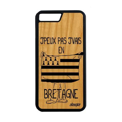 Coque J'peux Pas J'vais En Bretagne Pour Iphone 8 Plus Bois Silicon... on Productcaster.