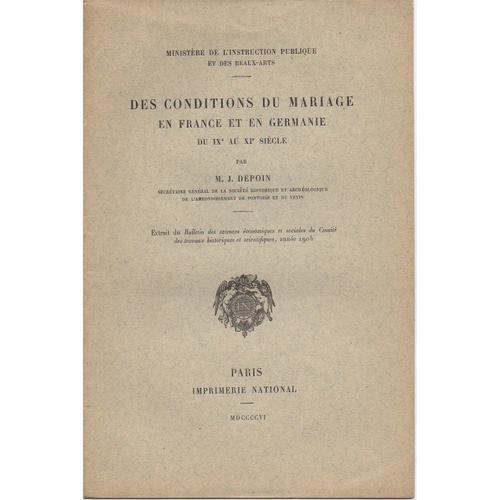 Des Conditions Du Mariage En France Et En Germanie Du 9e Au 11e Siè... on Productcaster.