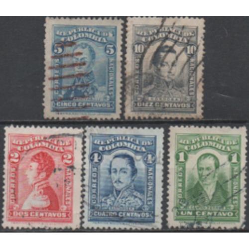 Colombie:Lot De 5 Timbres Sur Des Célébrités . on Productcaster.