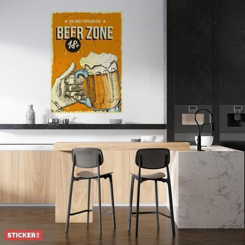 Sticker Affiche Pub Beer Zone S (Hauteur 38cm, Largeur 27cm) on Productcaster.