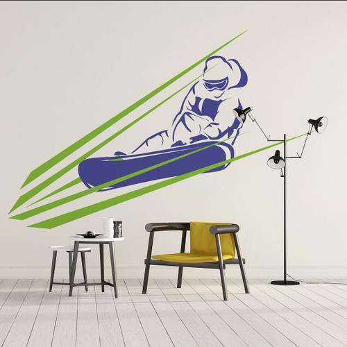 Sticker Glisse Snowboardeur S (Largeur 60cm, Hauteur 38cm) on Productcaster.