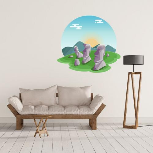 Sticker Ile de Paques Mural XL (Largeur 108cm, Hauteur 98cm) on Productcaster.