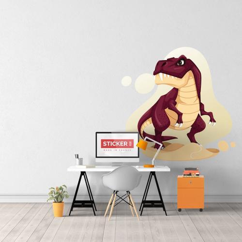 Sticker T-Rex Rouge S (Hauteur 38cm, Largeur 38cm) on Productcaster.