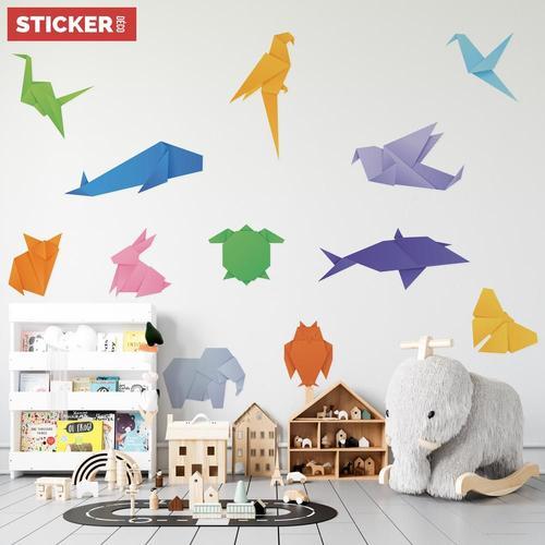 Stickers Animaux Origami XL (Largeur 120cm, Hauteur 58cm) on Productcaster.