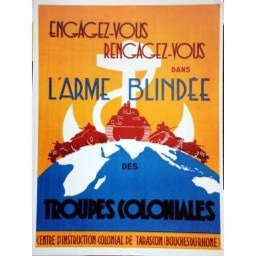 Affiche Troupe Coloniale Arme Blindée on Productcaster.