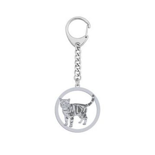 Porte-clés en argent avec un cadeau American Shorthair Cat 925 GRAV... on Productcaster.