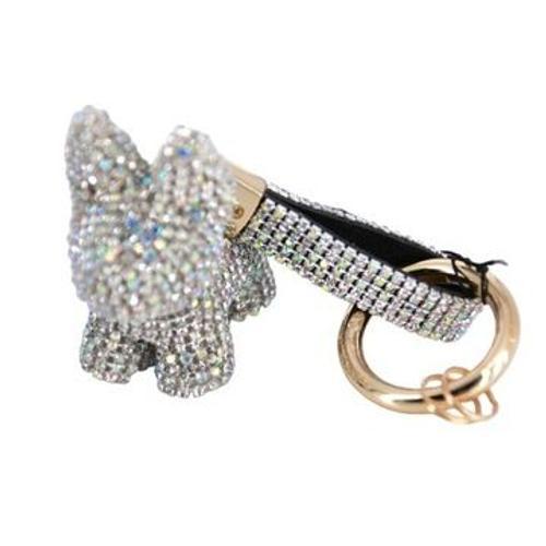 PORTE-CLÉS CHIEN AVEC PENDENTIF EN ARGENT ZIRCONIUM POUR SAC À CLÉS... on Productcaster.