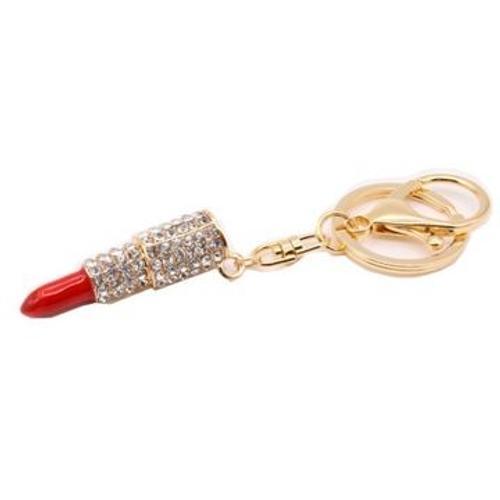 PORTE-CLÉS ROUGE À LÈVRES AVEC PENDENTIF CRISTAUX YSK2424 on Productcaster.