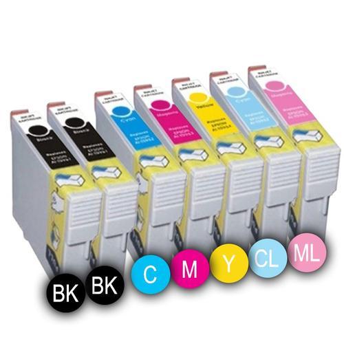 PACK 7 x ENCRES COMPATIBLES INKPRO MULTICOLORESE T2431 BK - T2434 Y... on Productcaster.