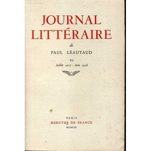 Journal Littéraire. Vi. Juillet 1927 - Juin 1928 on Productcaster.