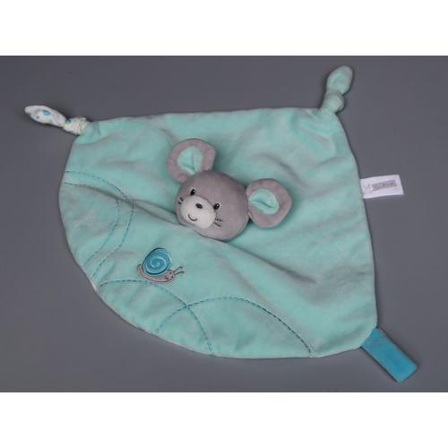 Doudou Souris Plat Vert Gris Escargot Gipsy on Productcaster.