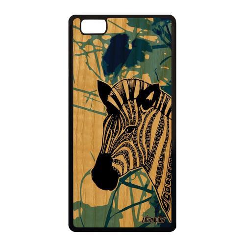 Coque Bois Pour P8 Lite 2015 Silicone Zebre Bleu Housse Femme Smart... on Productcaster.