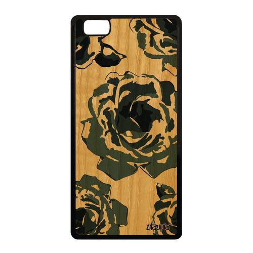 Coque En Bois Silicone Rose Fleur Huawei P8 Lite 2015 Amour Case Ro... on Productcaster.