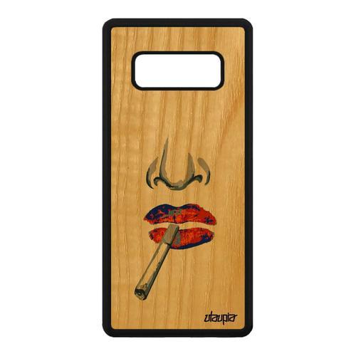 Coque En Bois Portrait Samsung Galaxy Note 8 Silicone Dessin Noir P... on Productcaster.