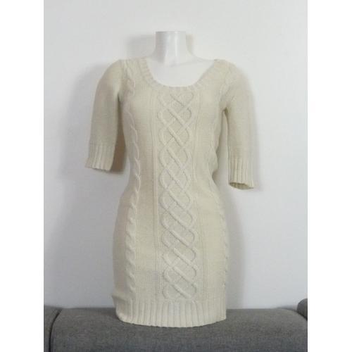 Robe Pull Tunique En Laine Ecru Avec Manches 3/4- Taille 34/36- Ede... on Productcaster.