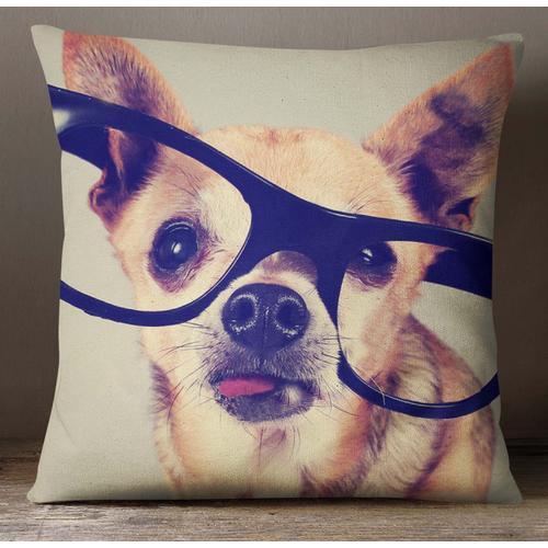 S4sassy Décoratifs Chihuahua Digital Dog Visage Imprimer Coussin Co... on Productcaster.