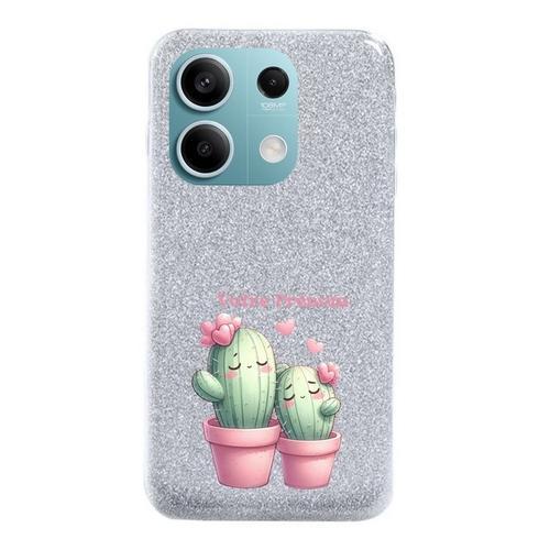 Coque Pour Redmi Note 13 4g Paillettes Argent Cactus Love on Productcaster.