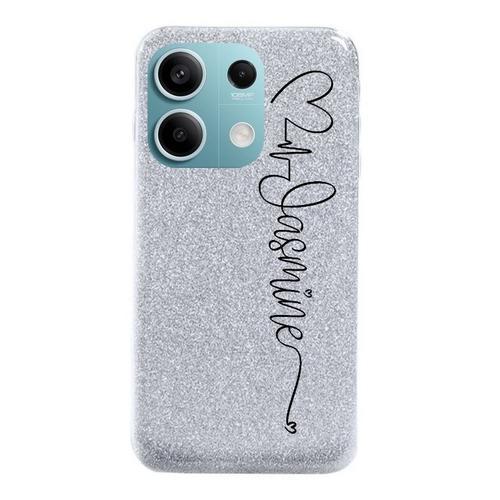 Coque Pour Redmi Note 13 5g Paillettes Argent Prenom Police 15 Noir... on Productcaster.