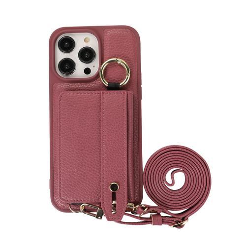 Étui De Téléphone À Bandoulière Pour Iphone Porte-Cartes Portefeuil... on Productcaster.