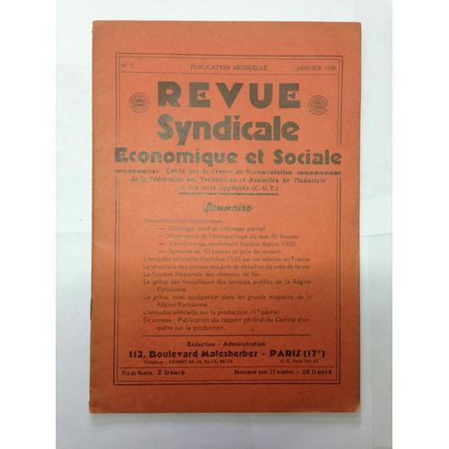 Revue Syndicale Économique Et Sociale on Productcaster.