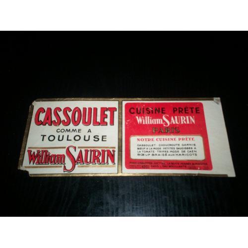 Étiquette Ancienne Cassoulet Comme À Toulouse William Saurin on Productcaster.