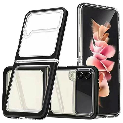 Coque Souple Pour Galaxy Z Flip3 Contour Noir Dos Transparent on Productcaster.