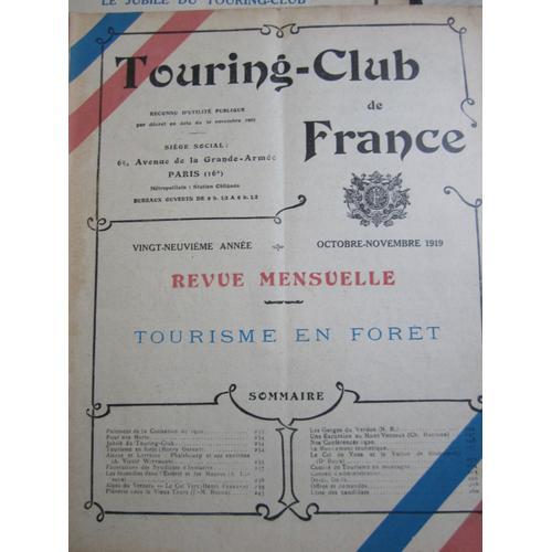 Touring - Club De France, Octobre / Novembre 1919, 29° Année N° 0 on Productcaster.