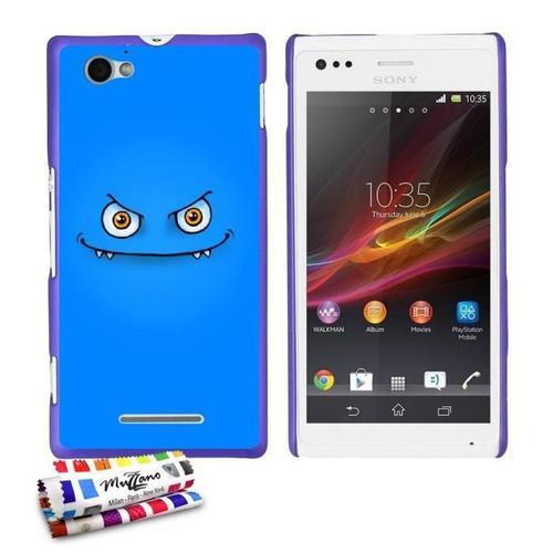 Coque Case Sony Xperia M " Monstre " Silicone Violet Rigide (Tpu) on Productcaster.