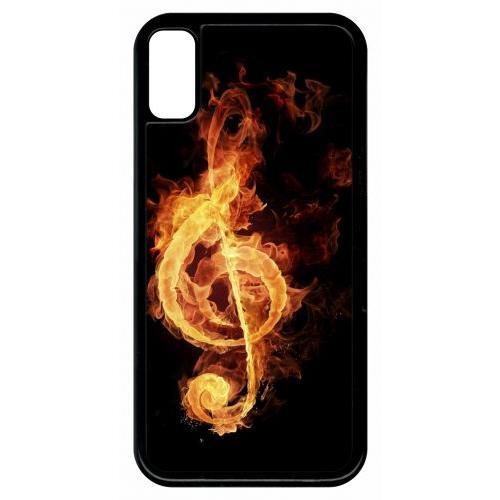 Coque Iphone 8 - Clef De Sol En Feu - Noir on Productcaster.